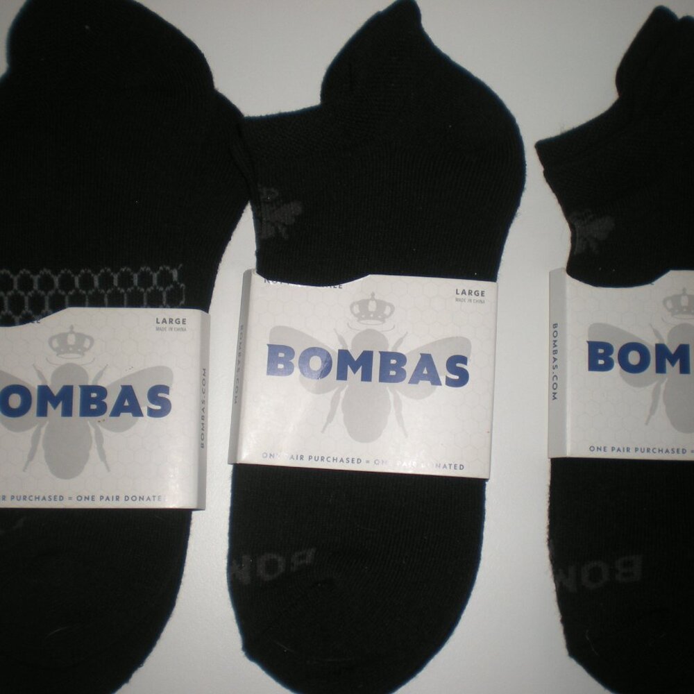 Bombas Socks Black Large (3 pairs)